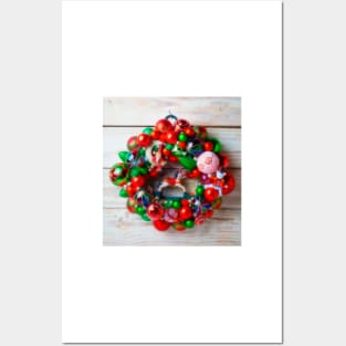 Rocking Horse Christmas Wreath Posters and Art